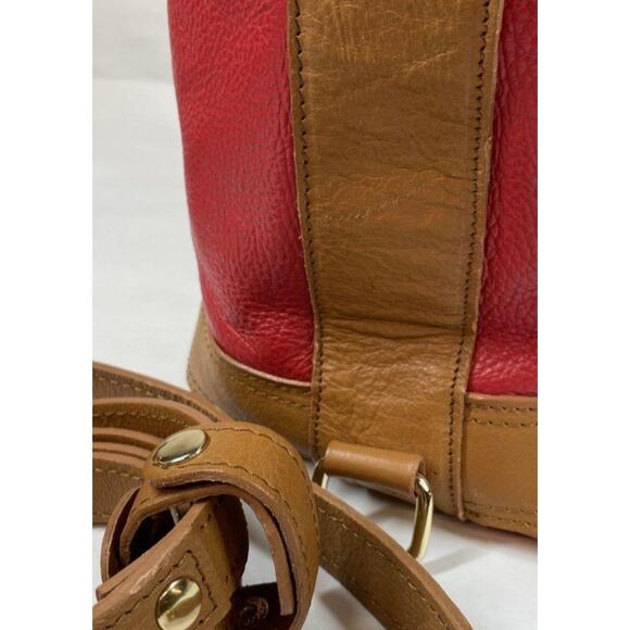 VALENTINA RED TAN LEATHER SLING BAG - Picture 6 of 8